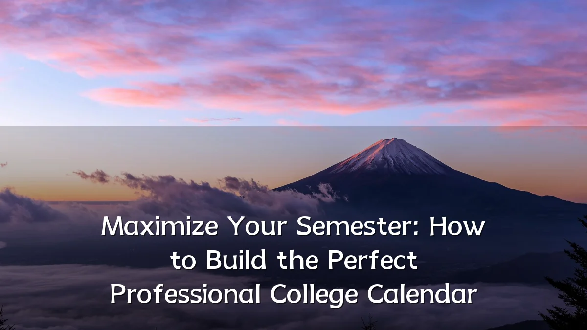 Maximize Your Semester: How to Build the Perfect Professional College Calendar